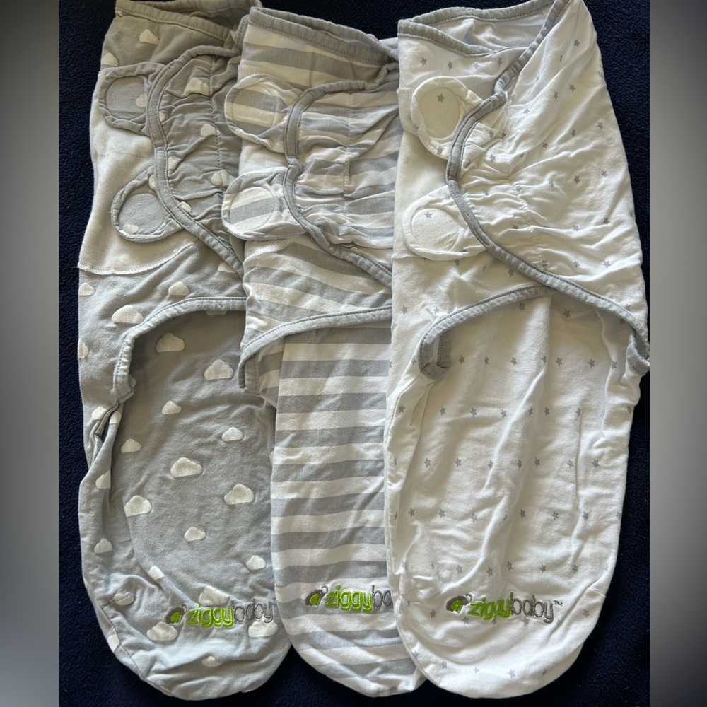 Ziggybaby Newborn Swaddles- Set of 3